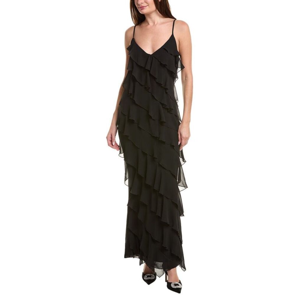 Area Stars Womens Riza Ruffle Dress, Black
